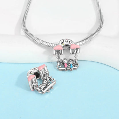 Sisters On Swing Dangle Charm
