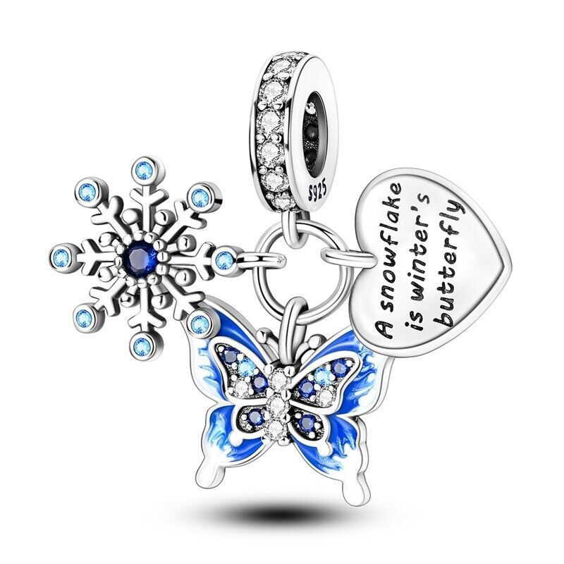 Snowflake Butterfly & Heart Christmas
