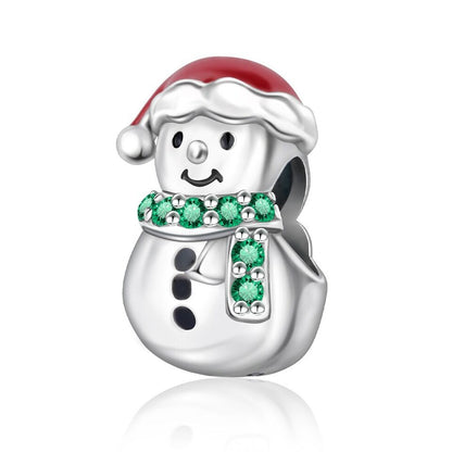 Snowman With Santa Hat Charm