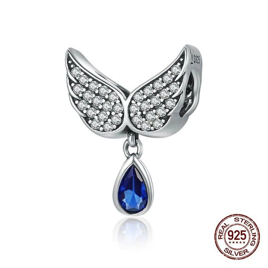 Sparkling Zirconia Angel Wings Charm