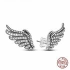 Sparkling Zirconia Angel Wings Stud Earrings