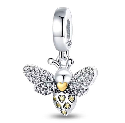 Sparkling Zirconia Bee Dangle Charm