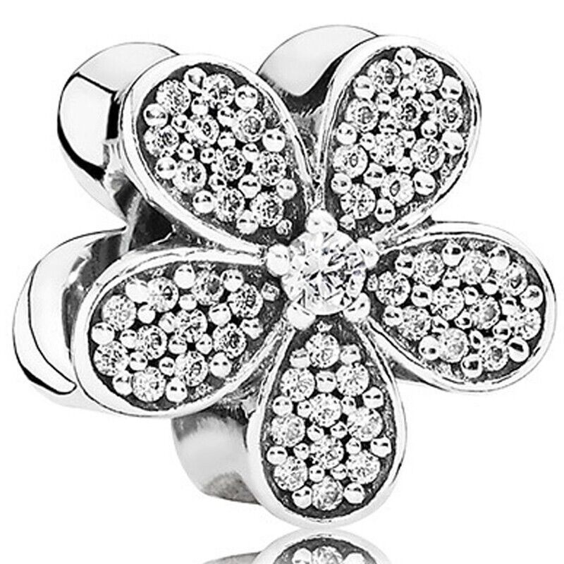 Sparkling Zirconia Flower Charm