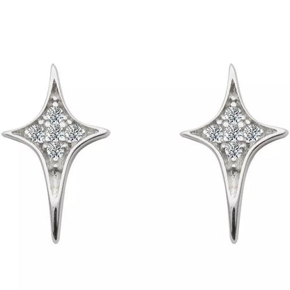 Sparkling Zirconia Star Stud Earrings
