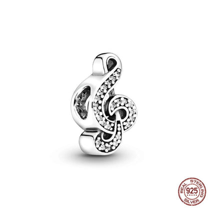 Sparkling Zirconia Treble Clef Charm