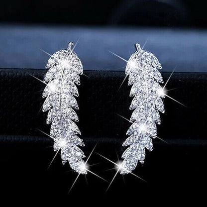 Trendy Luxury Leaf Stud Earrings