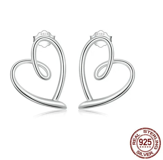 Twisted Heart Stud Earrings