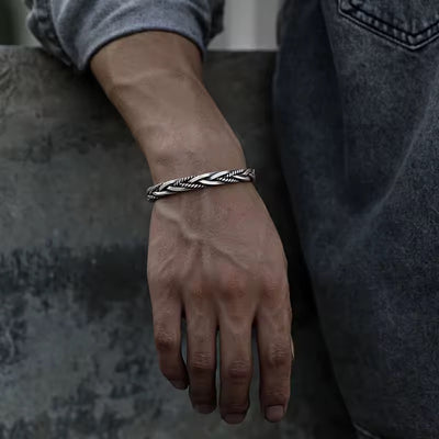 Vintage Woven Men’s Bracelet S925 Plated