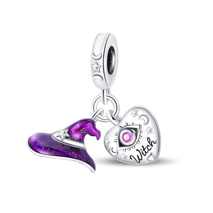 Witch Hat & Heart Dangle Gift Charm