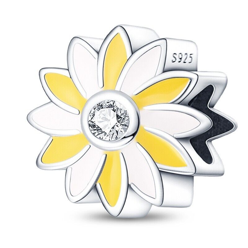 Yellow & White Daisy Flower Charm