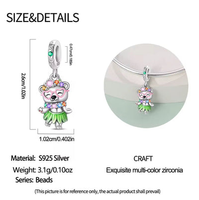 Aloha Dancer Bear Charm - bellissi