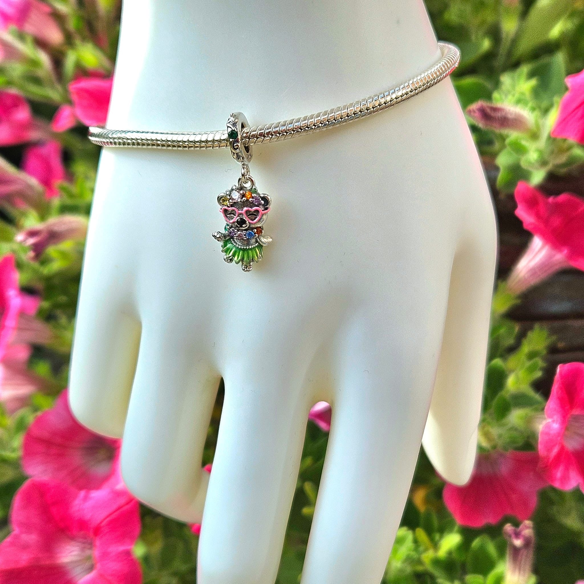 Aloha Dancer Bear Charm - bellissi