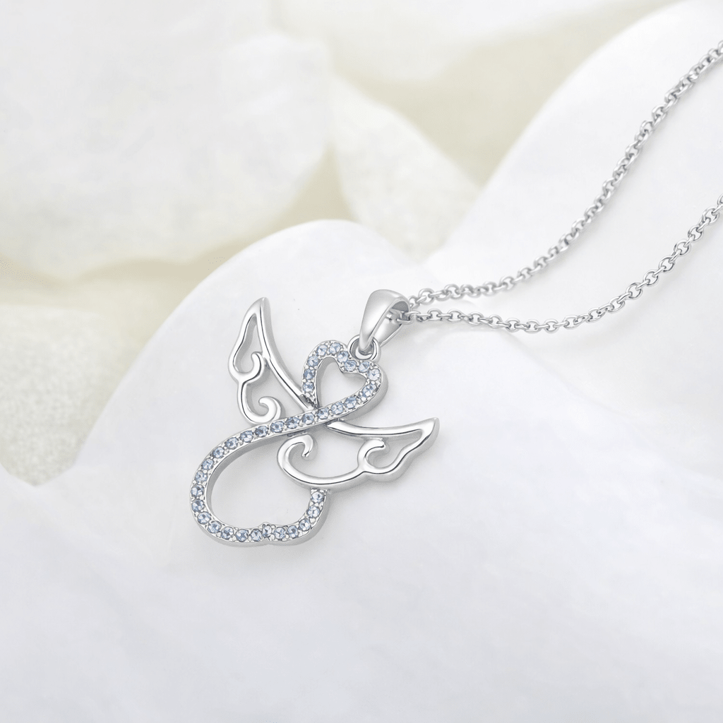 Angel Heart Wings Necklace Sparkling Love - bellissi