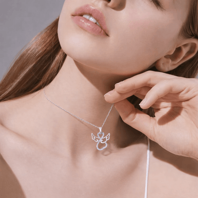Angel Heart Wings Necklace Sparkling Love - bellissi
