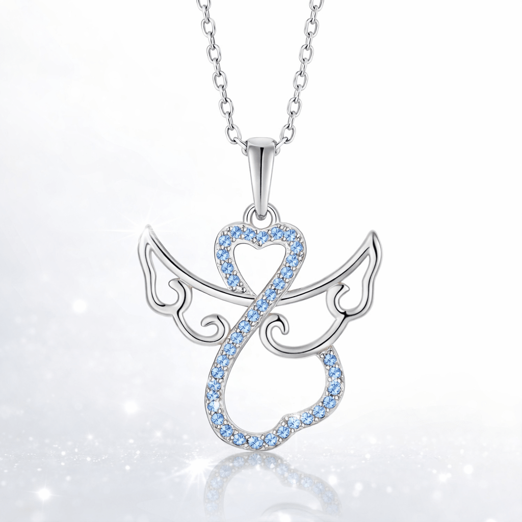 Angel Heart Wings Necklace Sparkling Love - bellissi