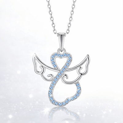 Angel Heart Wings Necklace Sparkling Love - bellissi