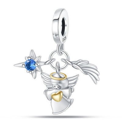 Angel Star & Wing Dangle Charm - bellissi