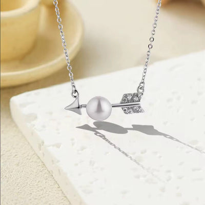 Arrow in Natural Pearl Earring & Necklace Set - bellissi