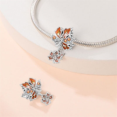 Autumn Maple Leaves Dangle Charm - bellissi