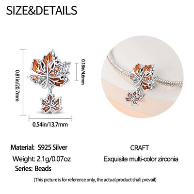 Autumn Maple Leaves Dangle Charm - bellissi