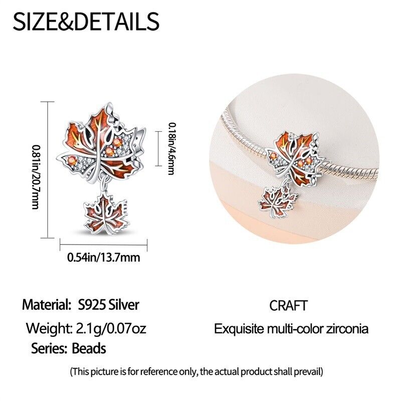 Autumn Maple Leaves Dangle Charm - bellissi
