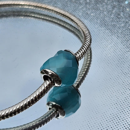 Sky Blue Heart Murano Glass Charm