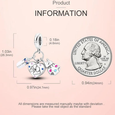 Baby Bottle, Romper And Shoes Dangle Charm - bellissi