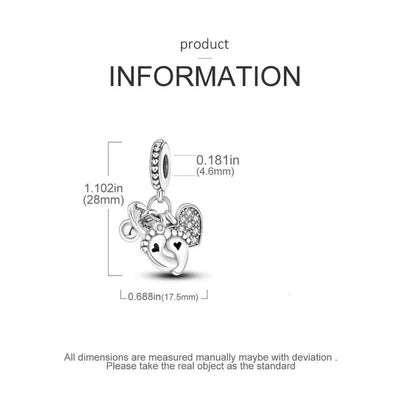 Baby Feet Dummy Heart Dangle Charm - bellissi