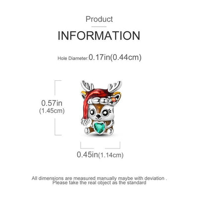 Baby Reindeer With Santa Hat Charm - bellissi