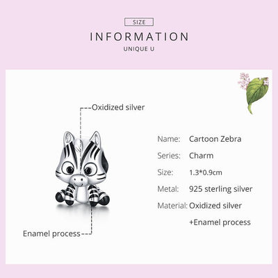 Baby Zebra Charm - bellissi