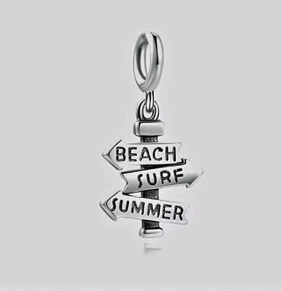 Beach Signpost Summer Dangle Charm - bellissi