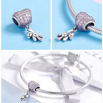 Bear & Heart Balloon Charm - bellissi