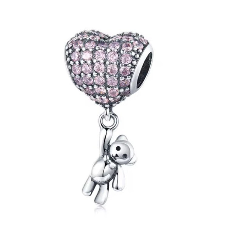 Bear & Heart Balloon Charm - bellissi
