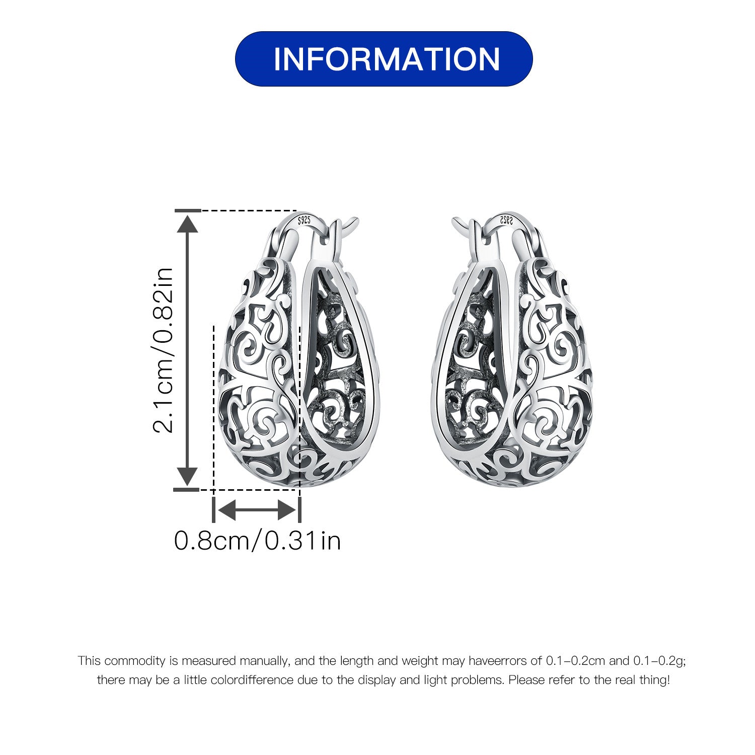 Beautiful Patterned Hoop Earrings - bellissi