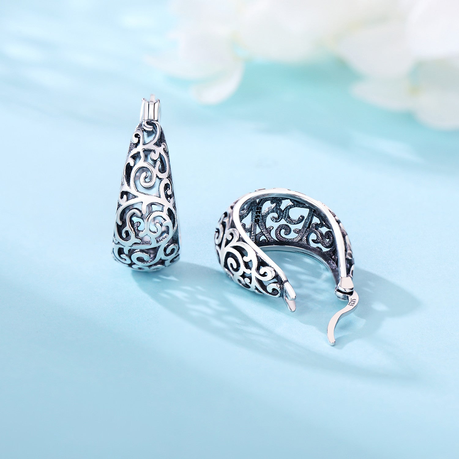 Beautiful Patterned Hoop Earrings - bellissi