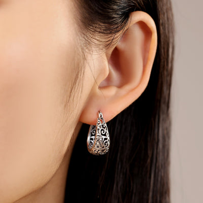 Beautiful Patterned Hoop Earrings - bellissi