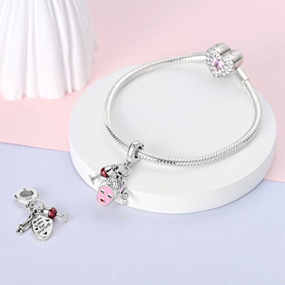 Beauty Face Mask Wine & Treble Clef Dangle Charm - bellissi