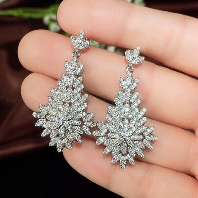 Big Leaf Drop Elegant Lady's Dangle Earrings - bellissi