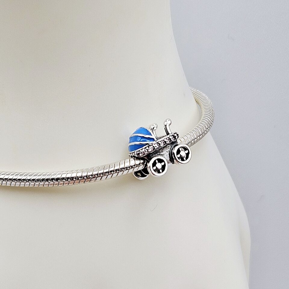 Blue Baby Pram Charm - bellissi