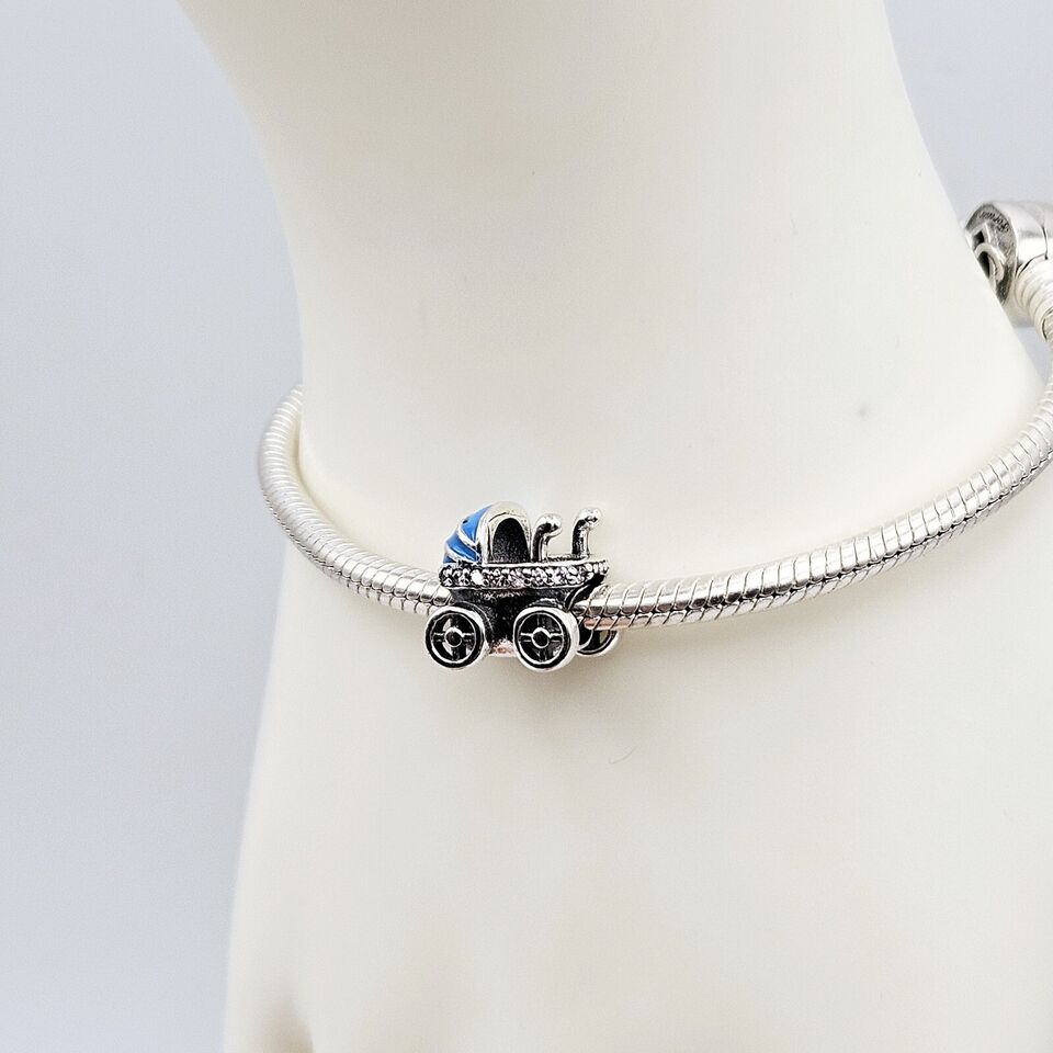 Blue Baby Pram Charm - bellissi