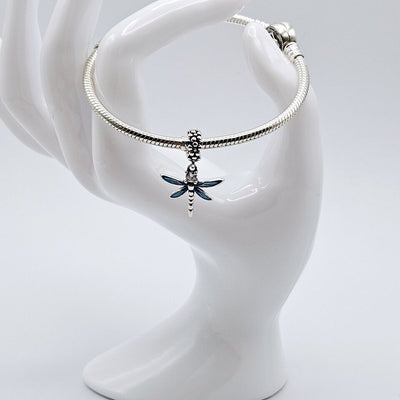 Blue Dragonfly Zircon Gift Dangle Charm - bellissi
