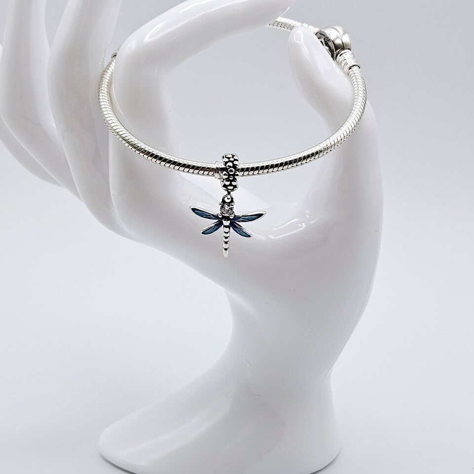Blue Dragonfly Zircon Gift Dangle Charm - bellissi
