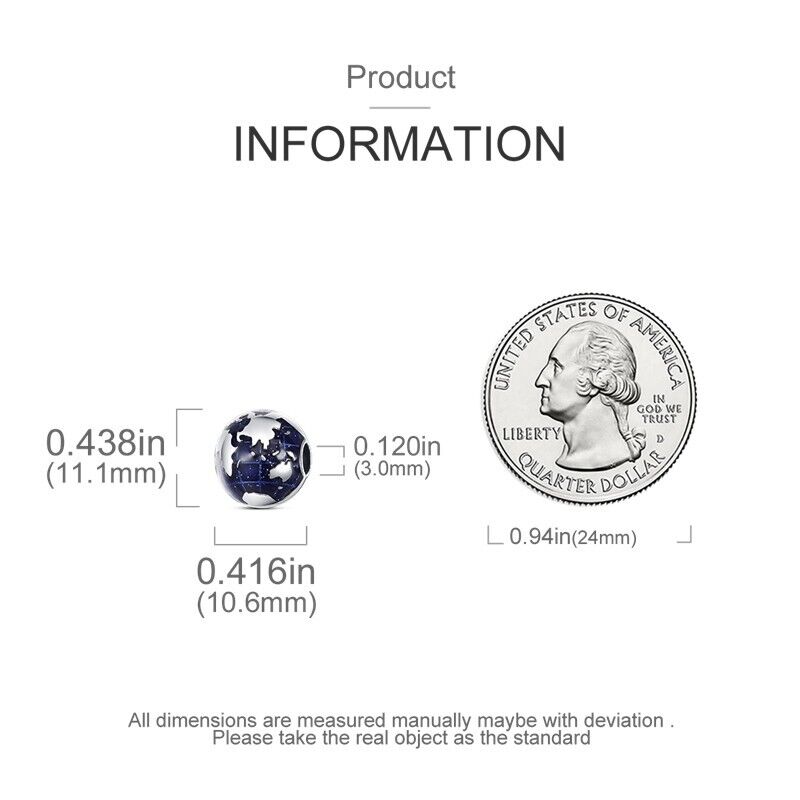 Blue Globe Earth Clip On Charm - bellissi