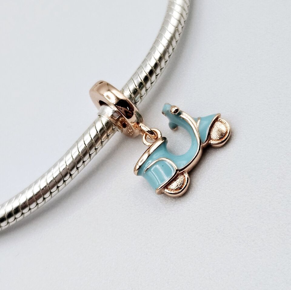 Blue Scooter Bike Gift Dangle Charm - bellissi