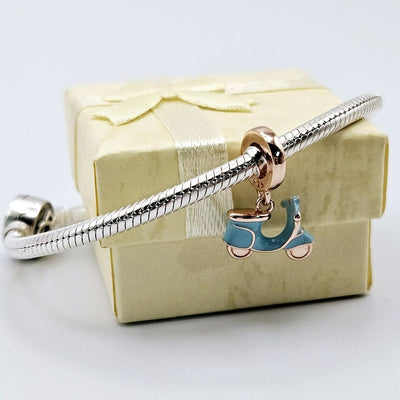 Blue Scooter Bike Gift Dangle Charm - bellissi
