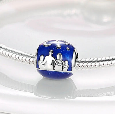 Blue Sky Moon & Stars Family Love Charm - bellissi