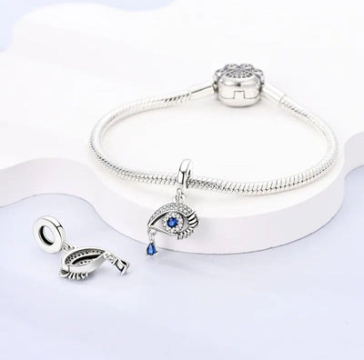 Blue Zircon Evil Eye Dangle Charm - bellissi