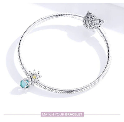 Blue Zirconia Firefly & Daisy Charm - bellissi