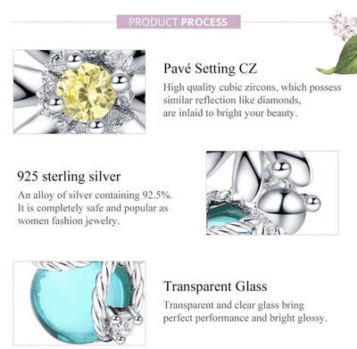 Blue Zirconia Firefly & Daisy Charm - bellissi