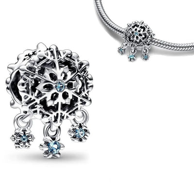 Blue Zirconia Snowflake Dreamcatcher Charm - bellissi